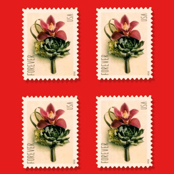 100 USPS‎ Contemporary Boutonniere Wedding 2020 Forever First Class Postage Mail