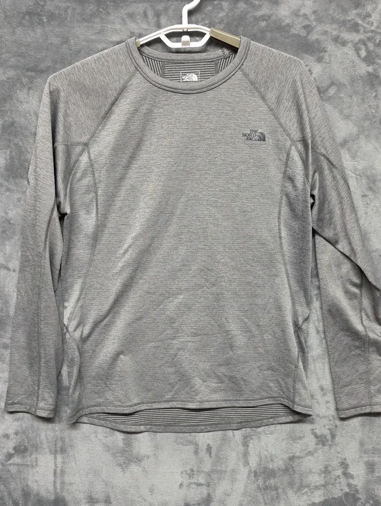 The North Face Men's Long-Sleeve Crew Fleece Light Gray sz Large