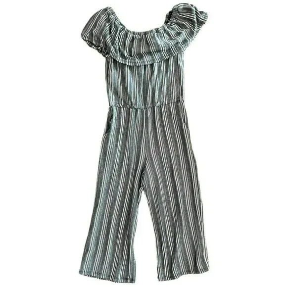 Pin Striped Capri Romper ( 6/6X)