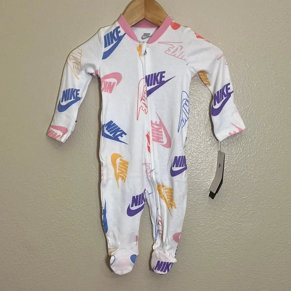 NWT Nike Colorful Logo Baby Romper Pajamas