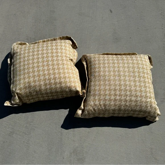 Custom Upholstered Gingham Accent Pillows.