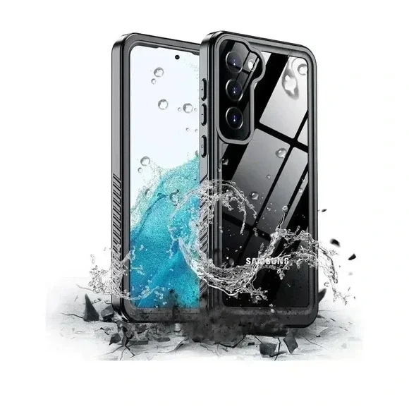 Waterproof for Samsung Galaxy S22+ Plus Built-in Screen Protector &‎ Strap Black