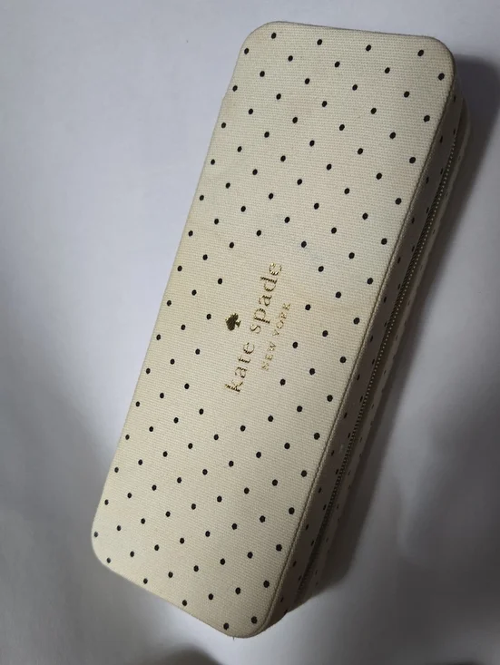 kate spade Cream and Black Polka Dot Eyewear Case
