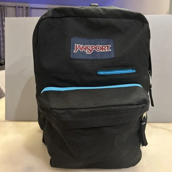 Jansport Digibreak Black Laptop Lined Tablet Zip Pocket Backpack School