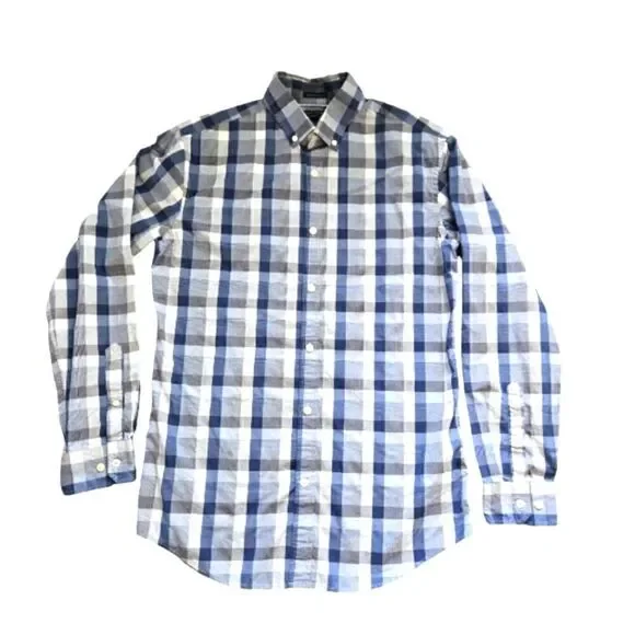 EC BANANA REPUBLIC SUPIMA COTTON PLAID BUTTON UP SHIRT SZ.M