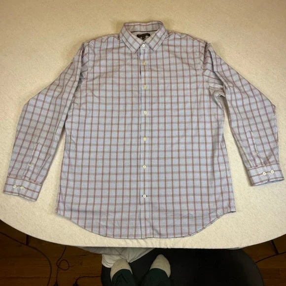 Banana Republic Non Iron Classic Fit Plaid Button Down Shirt‎ Mens XL