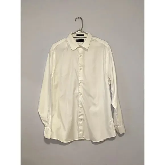 White Banana Republic Athletic-Fit Button-Down Dress‎ Shirt - (Men's L)