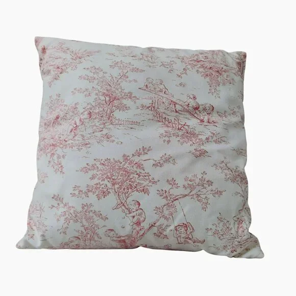 Vintage Toile De Jouy Decorative Pillow, 13