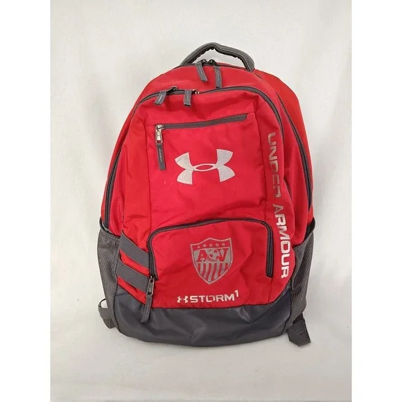 Under Armour Backpack‎ Storm1 Red Grey Sports Travel large Pack Bag Overnight