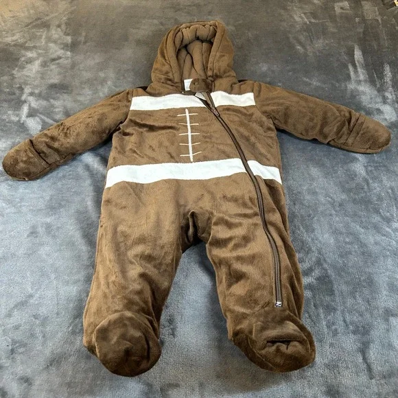 Koala Baby Brown Football Plush Costume Jumpsuit Hooded‎ One Piece