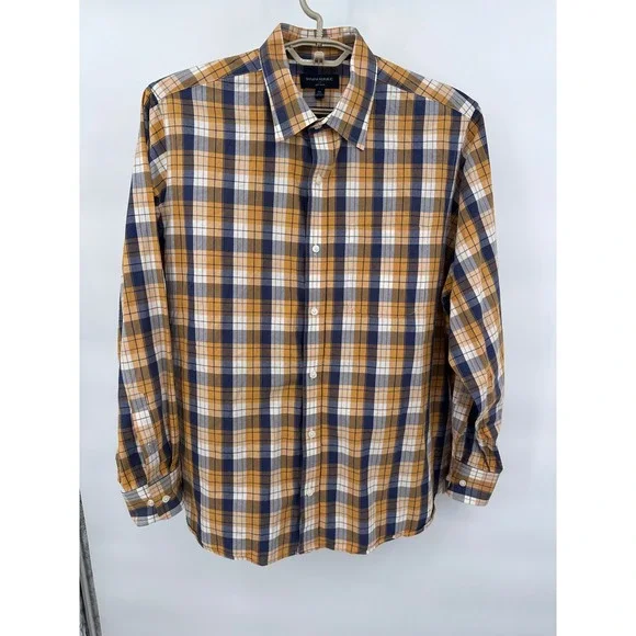 Banana Republic Soft Wash Button‎ Down Shirt Mens XL Plaid Long Sleeve Casual