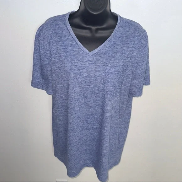 VTG Banana Republic Slate‎ Blue V-Neck Tee Sz Large