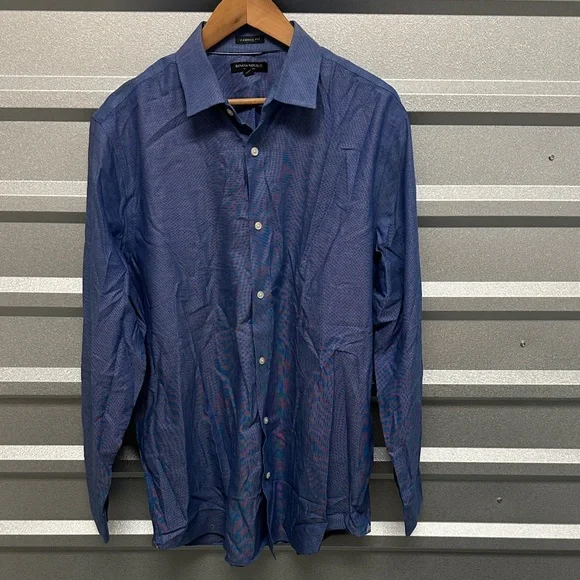 Banana Republic Men’s CAMDEN FIT Non Iron Dress‎ Shirt XL 17-17.5 Office Preppy