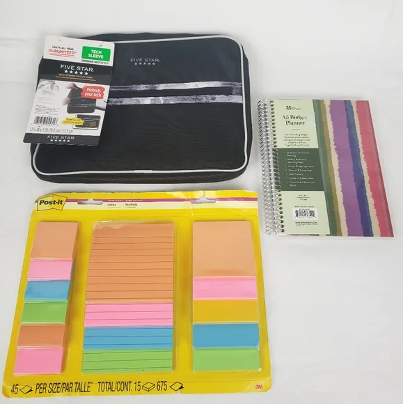 Five Star Black Stationery Set with Post-it Notes
