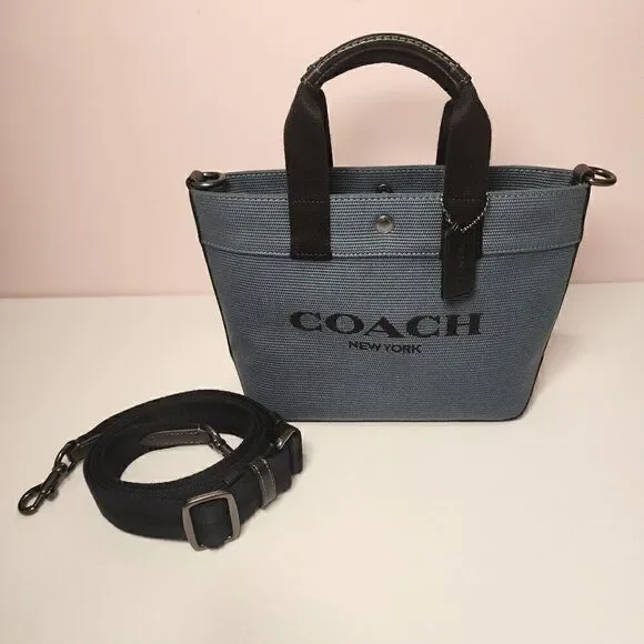 NWT Coach CU299 MEN'S Tote 20 In Colorblock QB Denim Midnight Navy