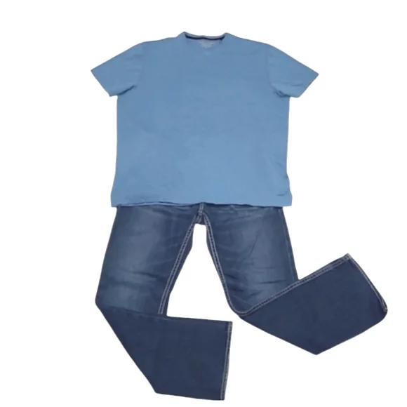 Banana Republic Luxe Touch Tee Blue Short Sleeved T-Shirt Crew Neck Relaxed Soft