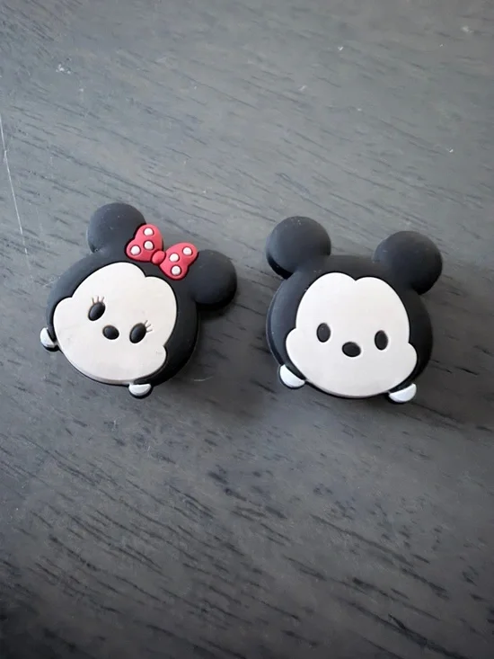 CROCS Black and White Mickey & Minnie Tsum Tsum Shoe Charms (Pair)