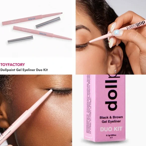 ToyFactory dollpaint Black & Brown Gel Eyeliner Duo Kit NIB
