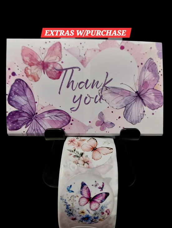 550ct. 50ct. Butterflies Thank You Cards/500ct.Stickers 3 Random Polys🦋LAST ONE