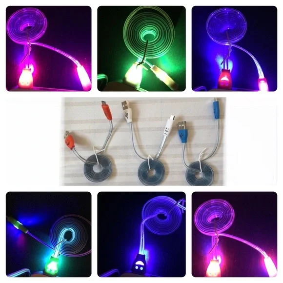 LED USB Charger Cable Samsung Galaxy S4 S6 S7 Edge