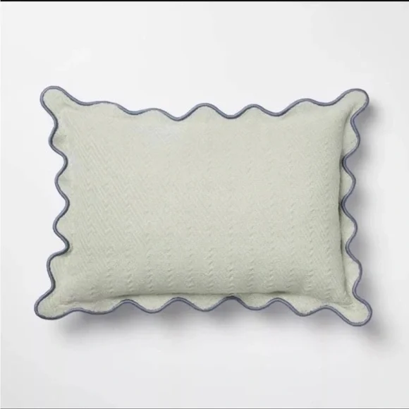 Lumbar Textured Easter Herring Bone Pillow Green Mirage - Threshold Studio McGee
