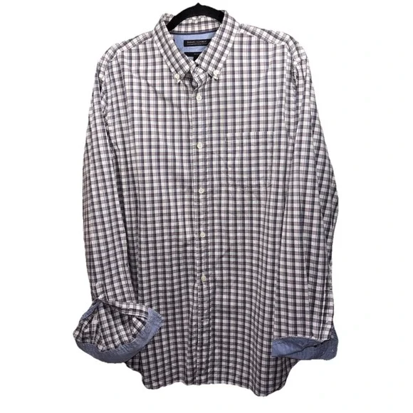 banana republic mens polo Plaid‎ shirt xl