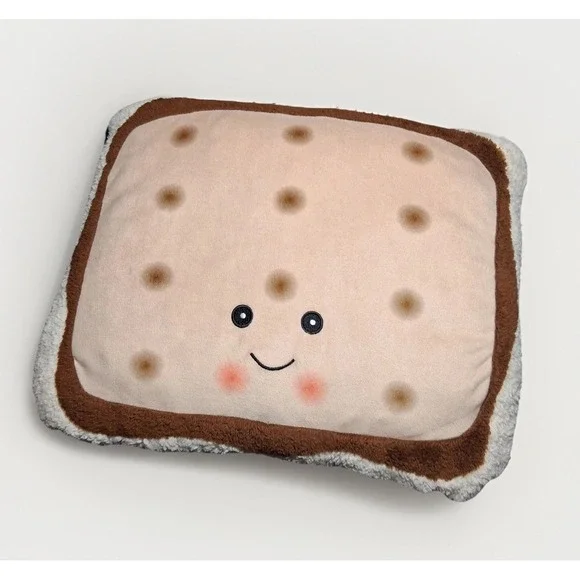 Aroma Home Graham Cracker Smores Microwaveable Heatable Plush Pillow Brown Tan