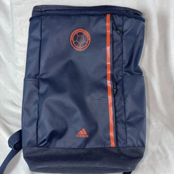 Adidas Colombia national football team backpack Top-Loading Navy Blue Orange