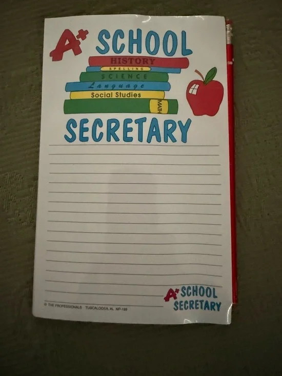 A+ School Secretary Notepad with Apple Design