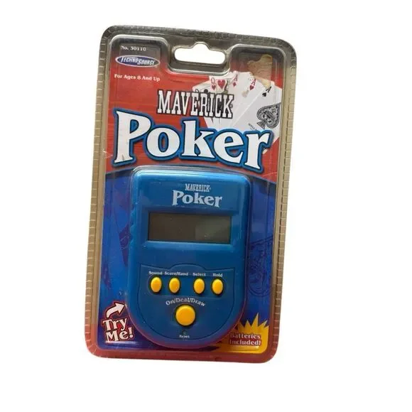 Techno Source Maverick Poker Model 30110 Handheld Electronic Game 2002 NOS