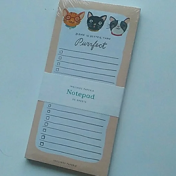 Purrfect Cat Magnetic Note Pad New