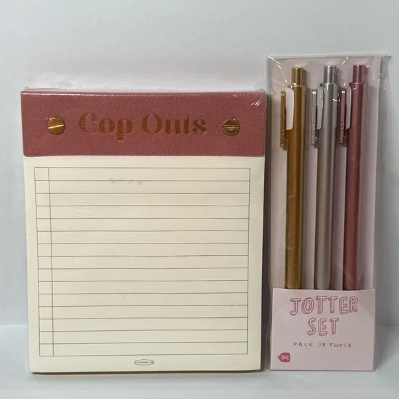 ban.do Jotter Pen Set + “Cop Outs” Notepad Bundle – New