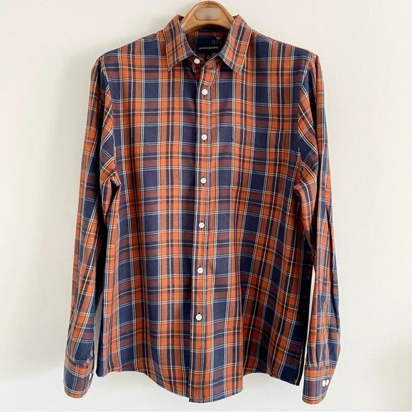 Banana Republic Untucked Fit Plaid Shirt Size Large