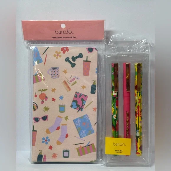 ban.do Bundle - Feel Good Notebook Set + Write On Pen Set  (New)