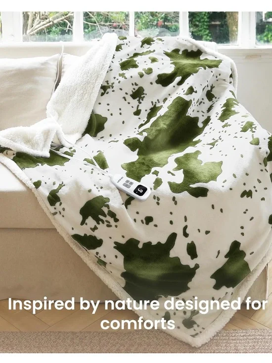 NEW Blunique Heated Electric Blanket Throw Blanket Fast Heating Soft Flannel