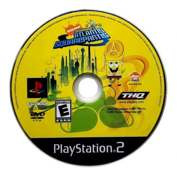 Scratch-Free - SpongeBob's Atlantis SquarePantis - Sony Playstation 2 Disc Only