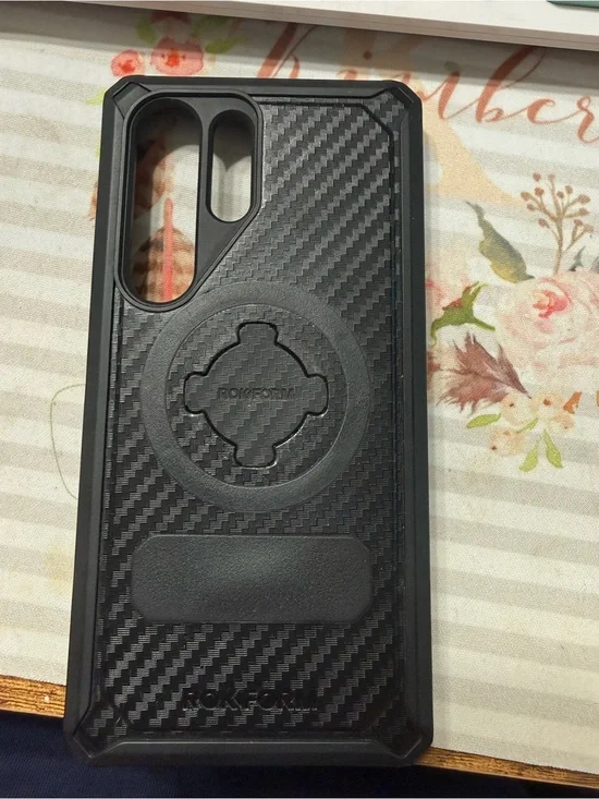 Black Carbon-Texture Phone Case with Mount Compatibility