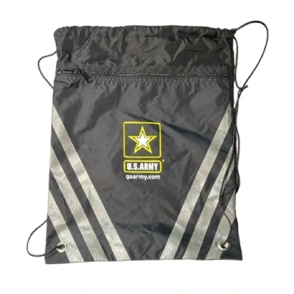 U.S. Army drawstring backpack 18x14 zipper pouch.