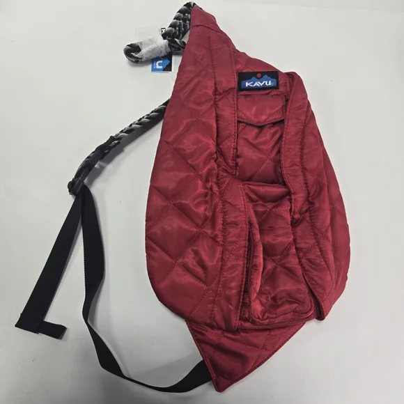 Kavu Rope Puff Sling Crossbody Backpack Travel Quilted Scarlett Single-Strap Bag