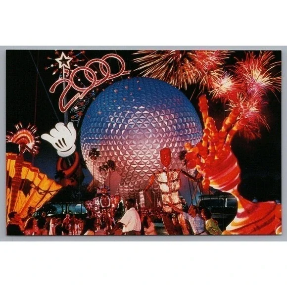 NIGHTTIME Millennium Celebration Epcot Walt Disney World 4x6 Postcard