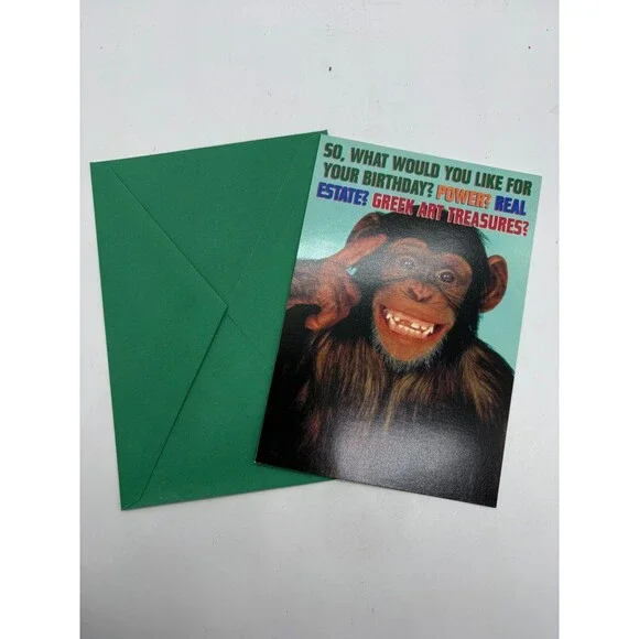 Funny Chimp Birthday Card Expressions from Hallmark Comedy Club Green Envelope