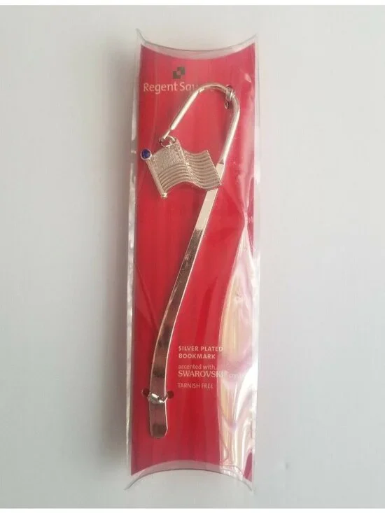 American Flag Silver Plated Bookmark