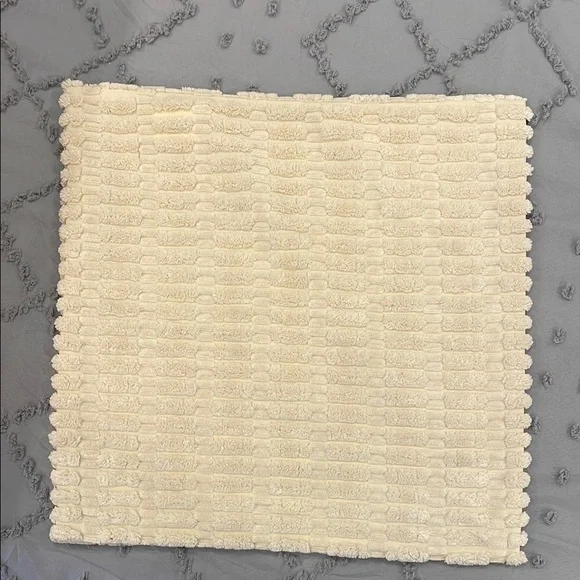 Cream Textured Throw Pillow Cover