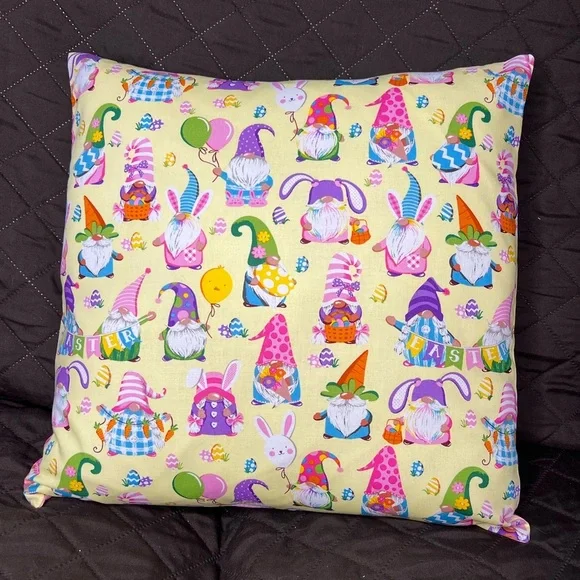 Hand Crafted Easter Pillow 18”x18” Accent Throw Pillow Decor pink