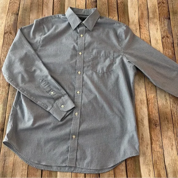 Banana Republic mens long sleeve plaid non-iron button down shirt | size XL