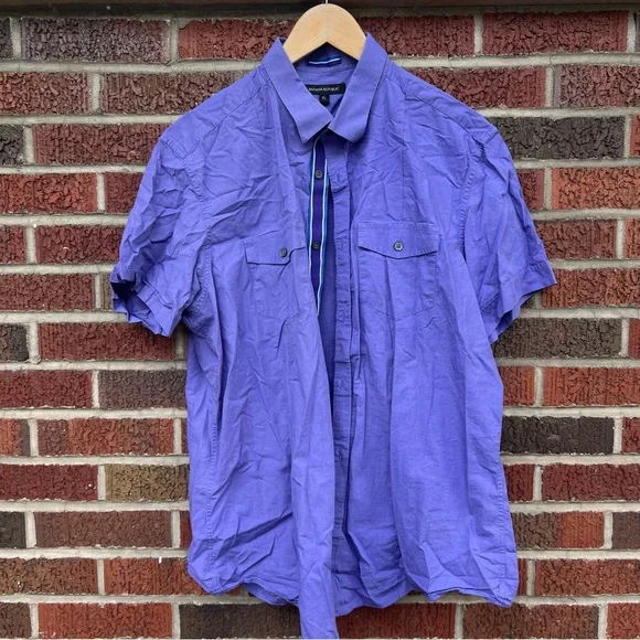 Banana Republic Dusty Purple Collared Short Sleeve Polo Dress Shirt