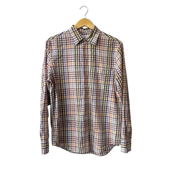 Banana Republic Mens Plaid Button‎ Down Shirt Size M Long Sleeve Cotton Preppy