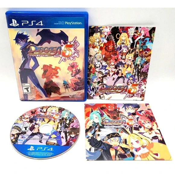DISGAEA 5: ALLIANCE OF VENGEANCE GAME, MANUAL & SOUNDTRACK PLAYSTATION‎ 4 PS4