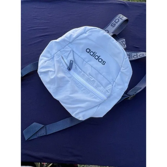 adidas Originals Linear Mini Backpack Travel/Sports Bag Halo Blue / White