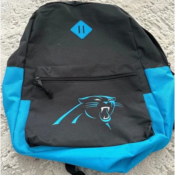 Carolina Panthers‎ NFL Backpack Black Blue Logo School Travel Bag
